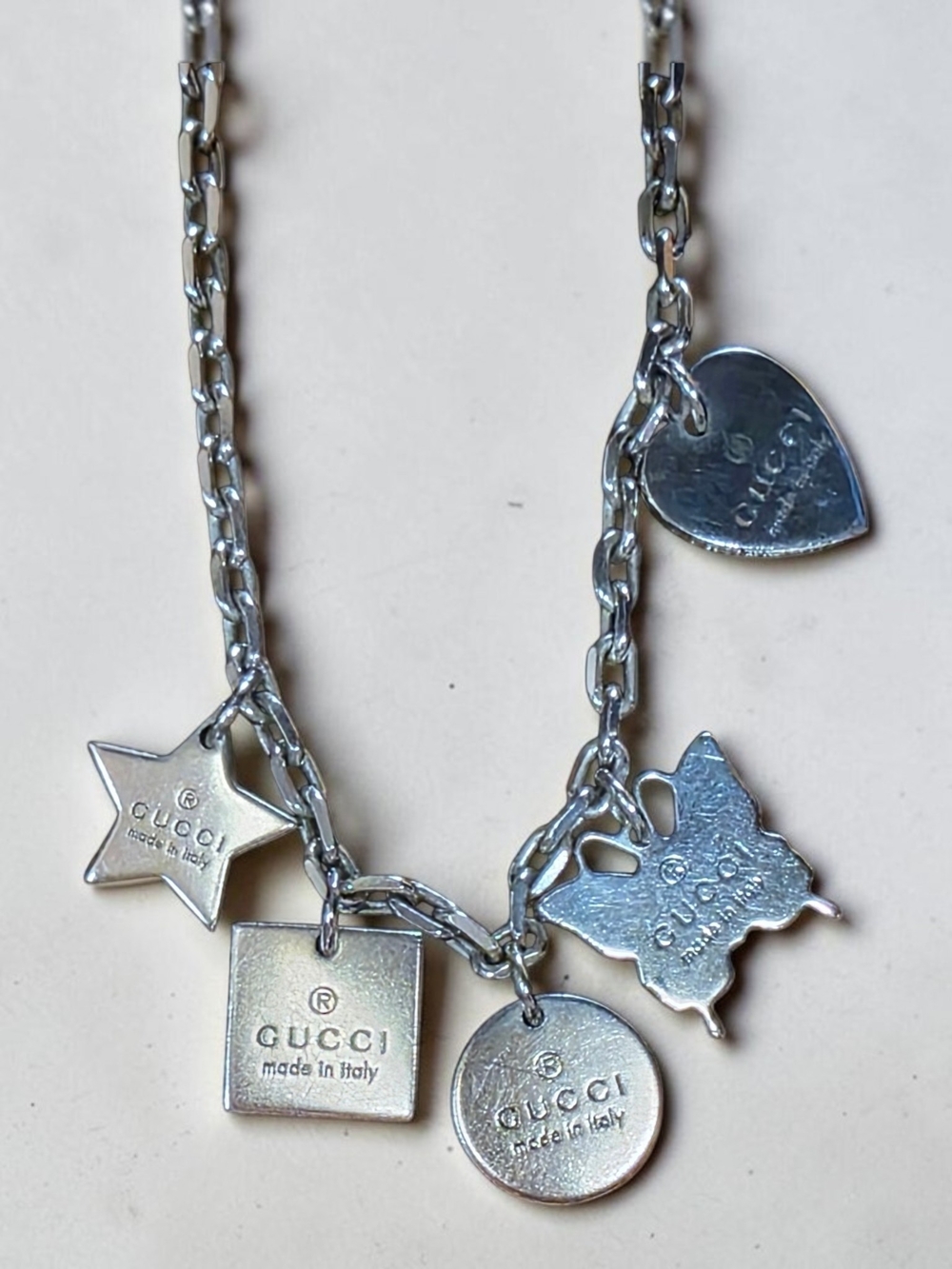 Gucci Trademark 925 Sterling Silver Charm Bracelet with Serpent Pouch & Box-EUC - Picture 8 of 10